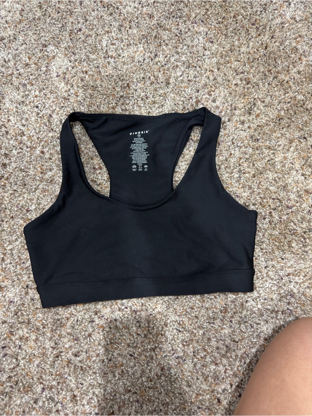 Black Racerback Sports Bra by Kinesis